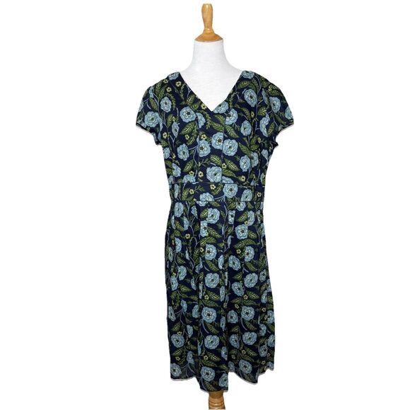 Seasalt Organic Cotton Villa Garden Tea Dress Camellia Vines Maritime Sz 10 NWT - Picture 1 of 11